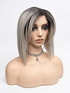  Glamvigor Hybrillia Blend Human Hair ICED BLONDE WITH Dark Roots Straight PRE-CUT Lace Part Wig GLP078