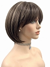 Glamvigor Hybrillia Blend Human Hair Chic Medium Brown Evenly Blended with Light Honey Brown Wig (Basic Cap) GBC008