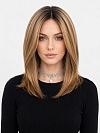 Glamvigor Hybrillia™ Blend Human Hair Dark Blonde Evenly Blended with Medium Golden Blonde  shoulder-length layered Straight  Lace Part  wig glp040