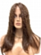 Soft dark brown long layered straight Synthetic Lace Part Wig GLP005