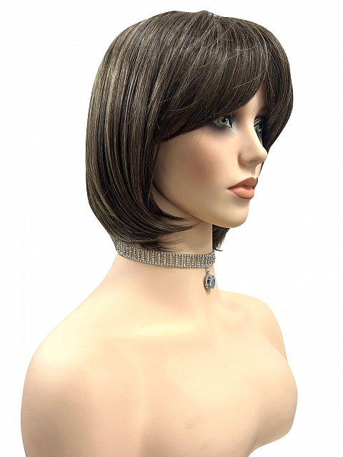 Chic Medium Brown Evenly Blended with Light Honey Brown Synthetic Wig (Basic Cap) GBC008