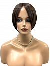 Chic dark Brown with medium brown Highlights Short Bob Synthetic Mono Part Wig GMP001