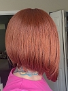 Dark Auburn Evenly Blended with Ruby Red classic chin length bob  synthetic wig glp033