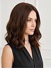 Glamvigor Hybrillia™ Blend Human Hair Chic Brunette  wavy texture  long bob  Lace Part Wig GLP014
