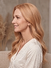 Glamvigor Hybrillia Blend Human Hair Blonde Blended mixed Golden with loose wavy side bangs PRE-CUT Lace Part Wig GLP075