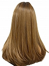 Light Red Brown Gold Blonde Highlights straight long layered   Synthetic Lace Part Wig GLP045