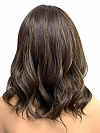Gorgeous Warm Medium Brown with Ginger Blonde  long wave bob  Synthetic Lace Part Wig GLP020