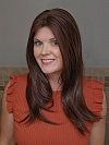 Glamvigor Hybrillia™ Blend Human Hair Stunning Medium Reddish Brown long layered  Lace Part Wig GLP011