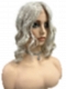 Platinum blonde beach wavy with side bangs Synthetic Lace Part Wig GLP048