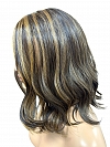 Gorgeous Warm Medium Brown with Ginger Blonde  long wave bob  Synthetic Lace Part Wig GLP020