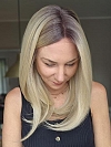 Pretty Blonde Ombre Medium layered Straight Synthetic Lace Part Wig GLP007