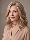 Glamvigor Hybrillia Blend Human Hair  Exquisite Blonde shoulder-length wavy  Lace Part Wig GLP029