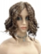 Brown with Medium Red-Gold Blonde Highlights  carefree wavy layered Synthetic Lace Part Wig GLP044