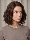 Glamvigor Hybrillia™ Blend Human Hair Avant-garde Warm Brown wavy layered bob Lace Part Wig GLP025 