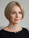 Glamvigor Hybrillia™ Blend Human Hair Fabulous  edgy Light Ash Blonde short  bob  Mono TOP Wig GMT006
