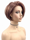 Glamvigor Hybrillia Blend Human Hair Medium Light Auburn Evenly Blended with Ginger Blonde  Wig (Basic Cap) GBC006