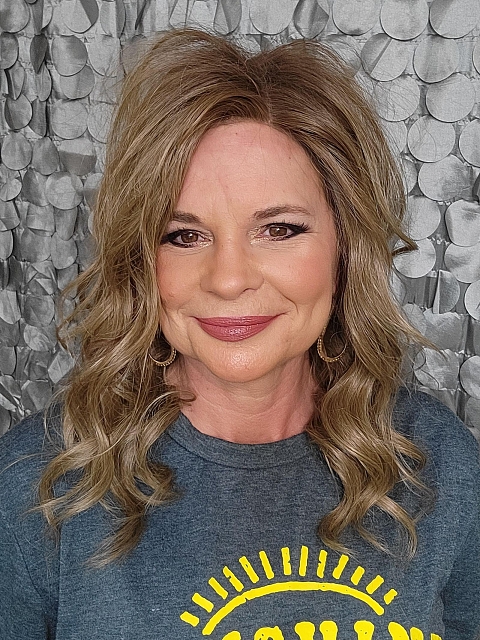 Natural Ash Brown wavy Synthetic Lace Part Wig GLP010