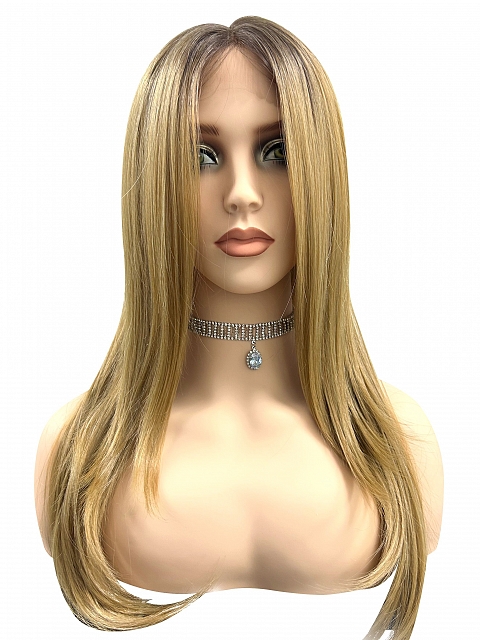 Dazzling Honey Blonde ombre lengthy textured layers fall to mid-back Synthetic Lace Part Wig GLP028