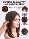 Glamvigor Hybrillia™ Blend Human Hair Dark Auburn Blend with Dark Brown  long layered  PRE-CUT Lace Part  Wig GLP071
