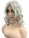 Platinum blonde beach wavy with side bangs Synthetic Lace Part Wig GLP048