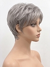Glamvigor Hybrillia Blend Human Hair Perfect Pure Silver White and Pearl Platinum Blonde Blend short cut  Wig (Basic Cap) GBC012
