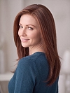 Glamvigor Hybrillia™ Blend Human Hair Dark Auburn Blend with Dark Brown  long layered  PRE-CUT Lace Part  Wig GLP071
