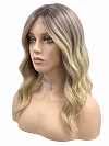 Glamvigor Hybrillia Blend Human Hair Natural Ash Blonde ombre  soft wavy layered Lace Part Wig GLP043