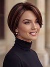 Glamvigor Hybrillia Blend Human Hair Medium Light Auburn Evenly Blended with Ginger Blonde  Wig (Basic Cap) GBC006
