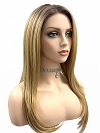 Glamvigor Hybrillia Blend Human Hair Dazzling Honey Blonde ombre lengthy textured layered fall to mid-back  Lace Part Wig GLP028