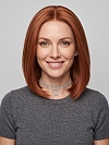 Glamvigor Hybrillia Blend Human Hair Dark Auburn Evenly Blended with Ruby Red classic chin length bob  wig glp033