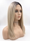 Glamvigor Hybrillia Blend Human Hair  Platinum with Shaded Roots long staright Lace Part Wig GLP066