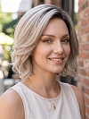 Glamvigor Hybrillia Blend Human Hair Gorgeous Blonde Ombre short cut with light wavy Lace Part Wig GLP003