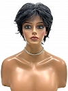 Black mixed silver  Short Wolf Tail Synthetic Wig (Basic Cap) GBC002