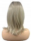 Glamvigor Hybrillia™ Blend Human Hair Light Blonde and Silver White blend with shaded roots shoulder length Lace Part Wig GLP063