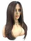 Beige Blonde and Auburn Blended with Medium Brown Roots  long layered glamorous synthetic Lace Part  wig glp042