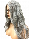 Exquisite grey wavy long-length  Synthetic Lace Part Wig GLP013