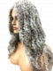 Exquisite grey wavy long-length  Synthetic Lace Part Wig GLP013