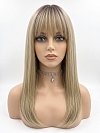 Glamvigor Hybrillia Blend Human Hair Elegantblonde ombre with FULL bangs long staright Lace  Wig GLP061