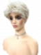 Cool Platinum Blonde with Almost White Highlights layered and voluminous short Synthetic Wig (Basic Cap) GBC017