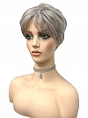 Perfect Pure Silver White and Pearl Platinum Blonde Blend short  cut with layers Synthetic Wig (Basic Cap) GBC012