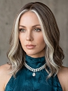 Glamvigor Hybrillia™ Blend Human Hair Perfectly balanced rooted blonde blends straight and wavy Bob Lace Part Wig GLP052