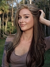 Warm Brown mixed Blonde long straight Synthetic Lace Part Wig GLP002