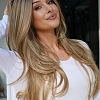 Glamvigor Hybrillia™ Blend Human Hair Dazzling Honey Blonde ombre lengthy textured layered fall to mid-back  Lace Part Wig GLP028