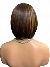 Stunning Medium Brown With Ginger Red Highlights medium bob haircut Synthetic Mono TOP Wig GMT005