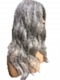 Exquisite grey wavy long-length  Synthetic Lace Part Wig GLP013