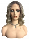 Glamvigor Hybrillia™ Blend Human Hair  Light Natural Blonde Blend with dark roots shoulder-length wavy Lace Part Wig GLP068