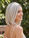  Glamvigor Hybrillia Blend Human Hair ICED BLONDE WITH Dark Roots Straight PRE-CUT Lace Part Wig GLP078