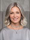 Glamvigor Hybrillia™ Blend Human Hair Pretty Auburn mixed  blonde Roots melting into light blonde ends Wavy Bob  Lace Part Wig GLP017