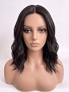 Glamvigor Hybrillia Blend Human Hair  black shoulder-length wavy PRE-CUT Lace Part Wig GLP080