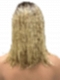 Blonde Ombre Straight Medium Length Synthetic Lace Part Wig GLP004